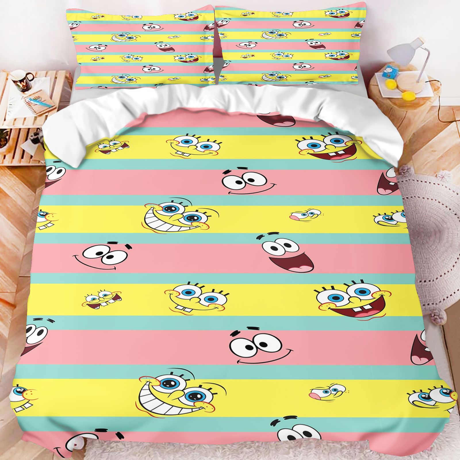 ชุดเครื่องนอนลายสปอนจ์บ็อบสแคว - Linen Duvet Cover บทวิจารณ์และราคา