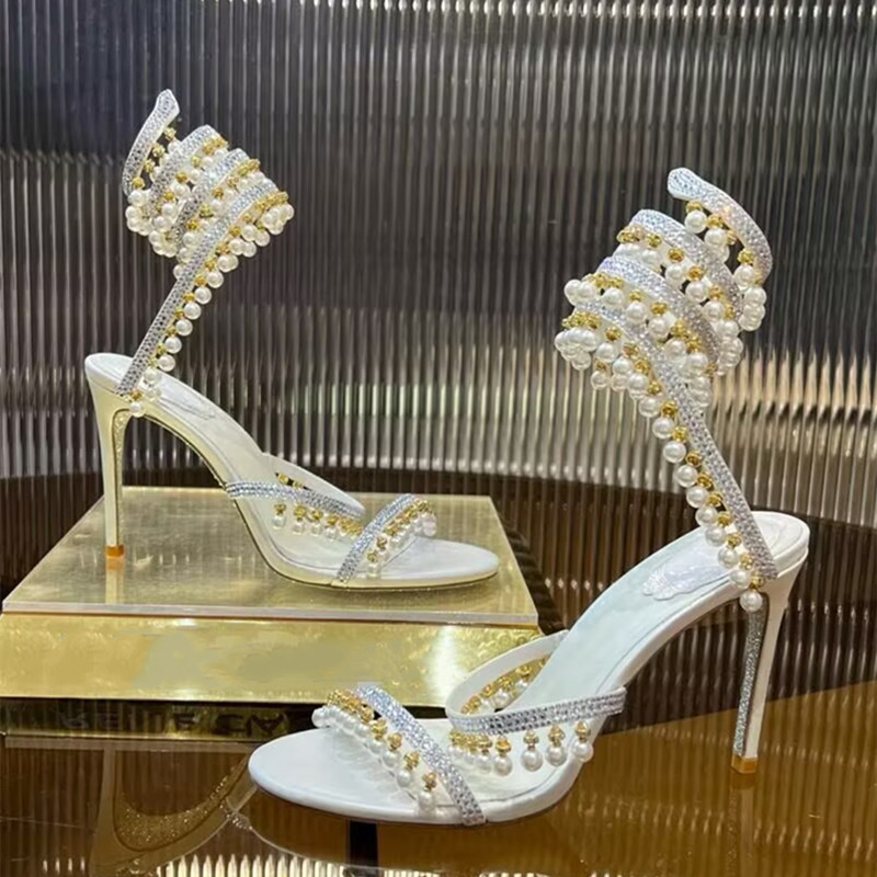 รองเท้าส้นสูงประดับมุกและคริสต - Luxury Lifestyle บทวิจารณ์และราคา