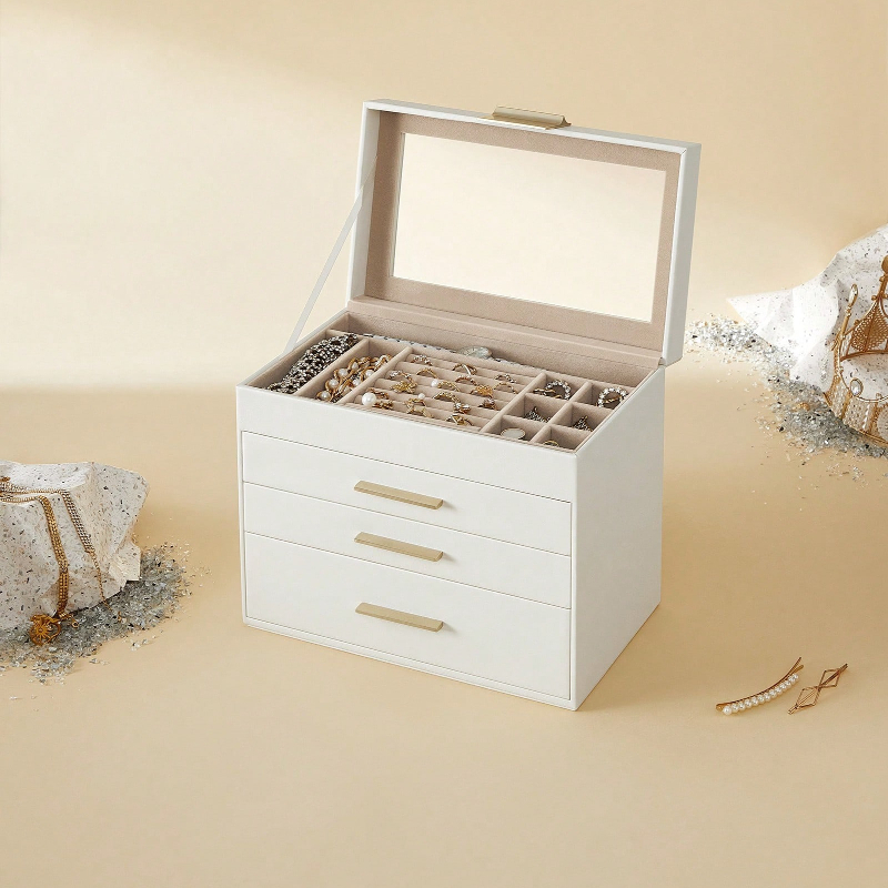 กล่องเก็บเครื่องประดับ 4 ชั้นแ - Velvet Jewelry Box บทวิจารณ์และราคา