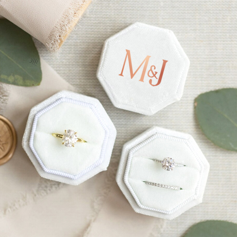 Custom งานแต่งงานแหวนกล่องหนึ่ - Velvet Jewelry Box บทวิจารณ์และราคา